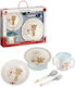 Sophie La Girafe Feeding Set made of Melamine with Non-Slip Base Multicolour 5pcs