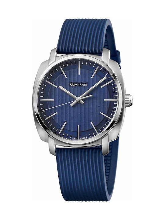 Calvin Klein Highline Watch Battery with Blue Rubber Strap