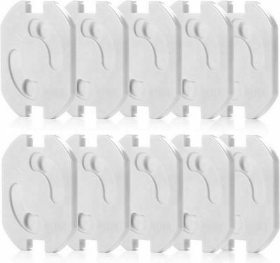 Reer Outlet Cover Protectors with Sticker made of Plastic in White Color 3.2x3.2cm 10pcs