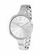 Jacques Lemans Stainless Steel Bracelet Γυναικείο Ρολόι Μπαταρίας με Ασημί Μεταλλικό Μπρασελέ
