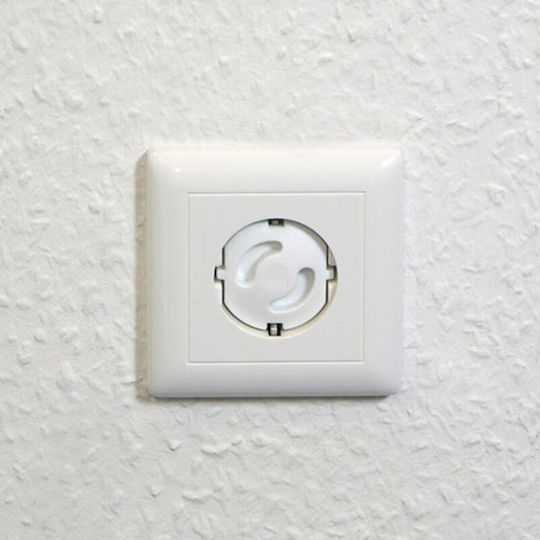 Olympia Socket Protective Cover Simple Placement made of Plastic in White Color 5pcs