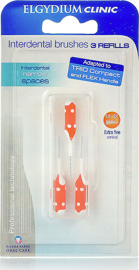 Elgydium Trio Refill Interdental Brush Refills 0.6mm Orange 3pcs
