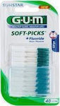 GUM Soft-Picks Fluoride Interdental Toothpicks Large Green 40pcs