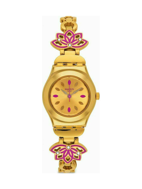 Swatch Delhi Uhr mit Gold Metallarmband