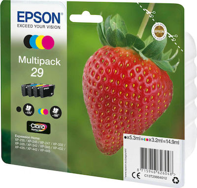 Epson 29 4 Inkjet Printer Cartridges Multipack Yellow / Cyan / Magenta / Black (C13T29864010 C13T29864012)