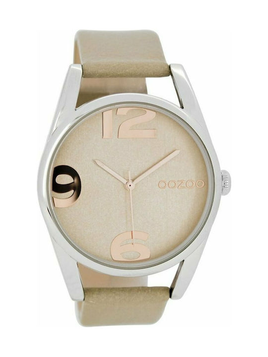 Oozoo Uhr mit Beige Lederarmband C7270