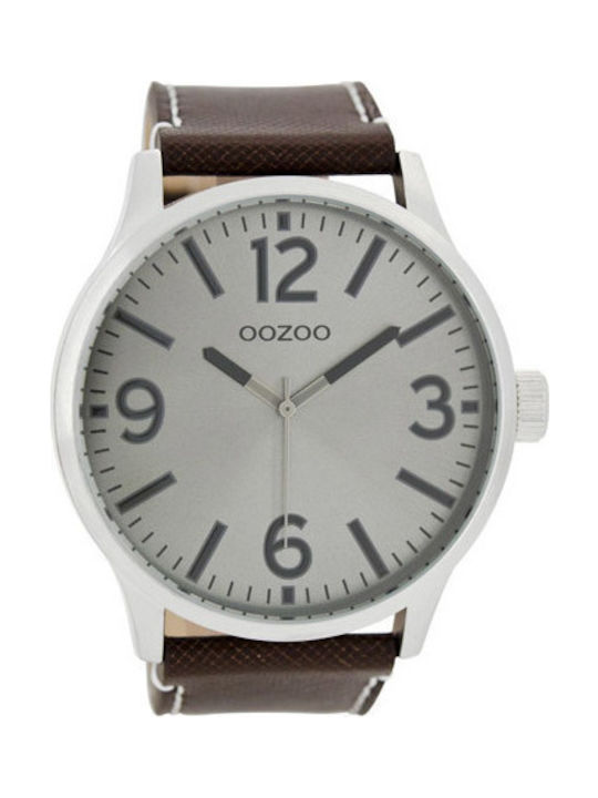 Oozoo Watch Battery with Brown Leather Strap C7402