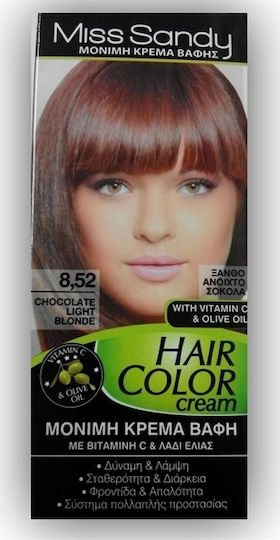 Miss Sandy Hair Color Cream Βαφή Μαλλιών 8/52 Ξανθό Ανοιχτό Σοκολατί 60ml
