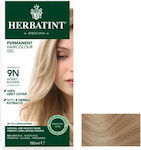 Herbatint Permanent Haircolor Gel Set Vopsea de Păr fără amoniac 9N Miere blondă 150ml