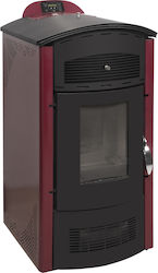 Gekas Metal Amanda Plus Σόμπα Pellet Αερόθερμη 12.8kW Μπορντό