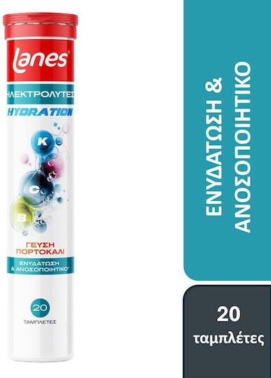 Electrolytes Hydration mit Geschmack Orange 20 Brausetabletten - Elektrolyt-Nahrungsergänzung