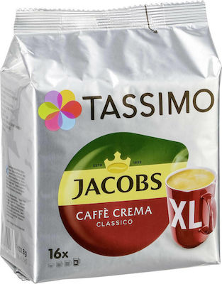 Tassimo Jacobs Caffe Crema XL Espresso Capsule Compatible with Tassimo Machines 16pcs