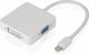 Powertech Convertor mini DisplayPort masculin în DVI-I / VGA feminin Alb 1buc CAB-DP016