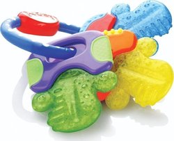 Nuby IcyBite Hard/Soft Keys Teething Rattle made of Plastic for 3 m+ 1pcs