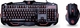 Zeroground KB-1500GUMS Комплект Гейминг Клавиатура с Мембрана суичове и Подсветени клавиши & Мишка (Английски US) Черен