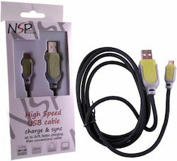 NSP Micro USB Fast Carbon Regular USB 2.0 Cabluri Micro USB 1.5m Negru