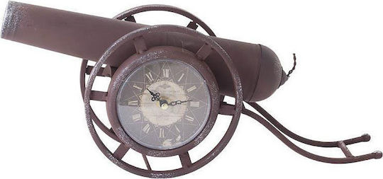 Inart Inart Tabletop Clock with Indicators Metal Brown