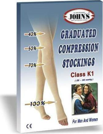 Johns Pantyhose Graduated Compression Open 25-30 mmHg Beige