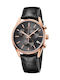 Calvin Klein Watch Chronograph with Black Leather Strap K4M276C3