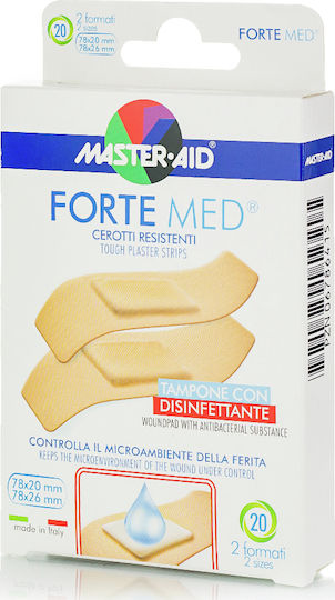 Master Aid Forte Med Plasters in 2 Sizes 20pcs