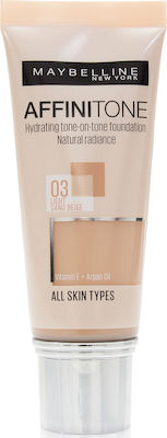 Maybelline Affinitone Flüssiges Make-up 03 Light Sand Beige 30ml