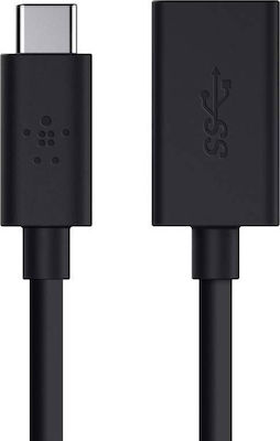 Belkin 3.0 USB-C to USB-A Adapter Konverter USB-C männlich zu USB-A weiblich Schwarz