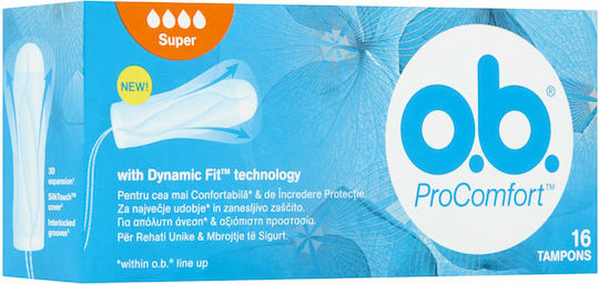 O.B. Ταμπόν ProComfort SilkTouch για Αυξημένη Ροή 16τμχ