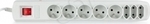 Active Jet APN-8G/3M-GR 5-Outlet Power Strip with Surge Protection White