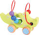 Big Jigs Избутване насам-натам Crocodile Push Along Bead Frame от дърво за 12++ месеца