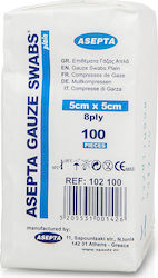 Asepta Gauze 8 Ply Γάζες 5x5cm 100τμχ Asepta Gauze 8 Ply Γάζες 5x5cm 100τμχ