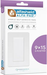 Alfashield Alfa Pad Αυτοκόλλητες Γάζες 15x9cm 5τμχ