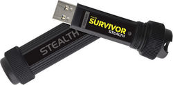 Corsair Flash Survivor Stealth 128GB USB 3.0 Stick Μαύρο