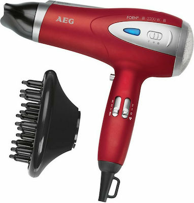 AEG HTD 5584 Ionic Professional Hair Dryer with Diffuser 2200W Κόκκινο