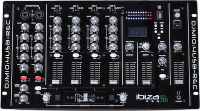 Ibiza Sound DJM10:4USB-REC Ψηφιακός Μίκτης 6 Καναλιών με Phantom Power & 2 Εισόδους XLR