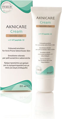 Synchroline Aknicare Acne & Moisturizing Day Tinted Cream Suitable for Sensitive Skin with Hyaluronic Acid 50ml