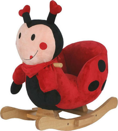 Moni Mary Fabric Rocking Toy Ladybug for 36+ months with Sounds & Music with Max Load Capacity 20kg Red