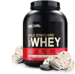 Optimum Nutrition Gold Standard 100% Whey Proteină din Zer cu Aromă de Fursecuri și cremă 2.273kg