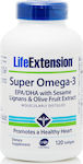 Life Extension Super Omega-3 Fruit Extract Ulei de pește EPA/DHA cu lignani de susan și extract de fructe de măsline 120 softgels