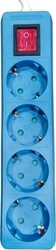 Eurolamp 4-Outlet Power Strip 2m Blue