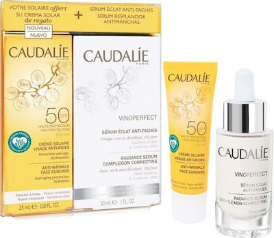 Caudalie Vinoperfect Anti-Wrinkle Face Cream Spf50+ 25ml Radiance Serum Complexion Correcting 30ml & Δώρο Suncare