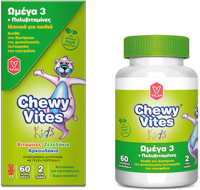 Vican Chewy Vites Omega 3 & Multivitamin Vitamină 60 bomboane de jeleu