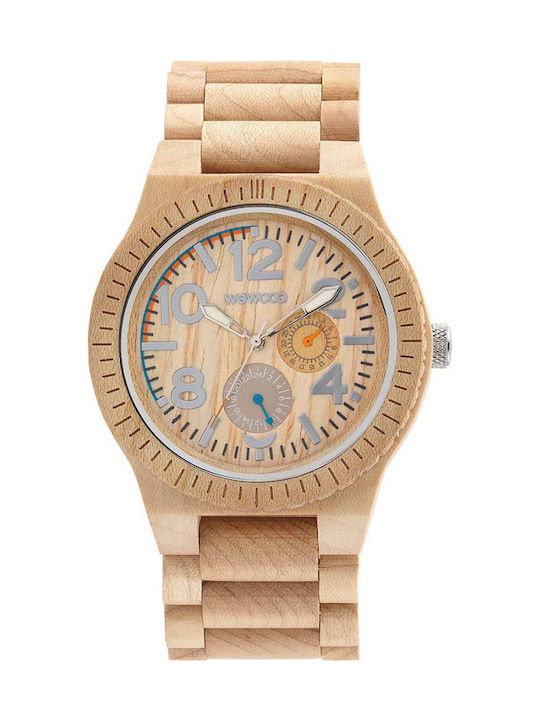 WeWood Kardo Γυναικείο Ρολόι Μπαταρίας με Μπεζ Ξύλινο Μπρασελέ