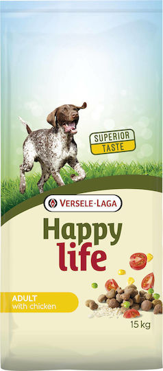 Versele Laga Happy Life Adult 15kg Ξηρά Τροφή για Ενήλικους Σκύλους με Κοτόπουλο
