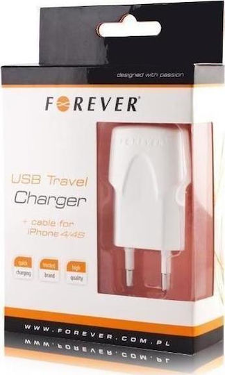 Forever Încărcător cu port USB-A Alb (5900495225658)