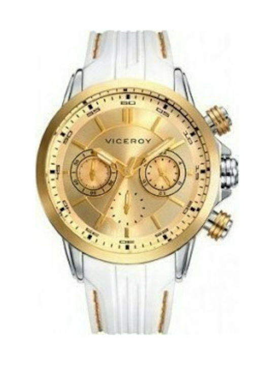 Viceroy Watch Chronograph with White Rubber Strap 47824-27