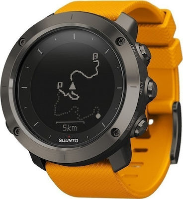 Suunto Traverse Stainless Steel 50mm Waterproof Smartwatch (Amber)