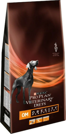 Pro Plan Veterinary Diets OM Obesity Management 12kg Ξηρά Τροφή Διαίτης, χωρίς Γλουτένη για Ενήλικους Σκύλους με Πουλερικά