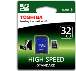 Toshiba High Speed M102 microSDHC 32GB Class 4 High Speed with Adapter