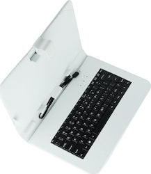 Blun Keyboard Case Flip Cover Αγγλικά US Λευκή ...