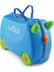 Trunki Terrance Детски Куфар За Пътуване Кабинен Твърд Син С 4 Колела Височина 31см
